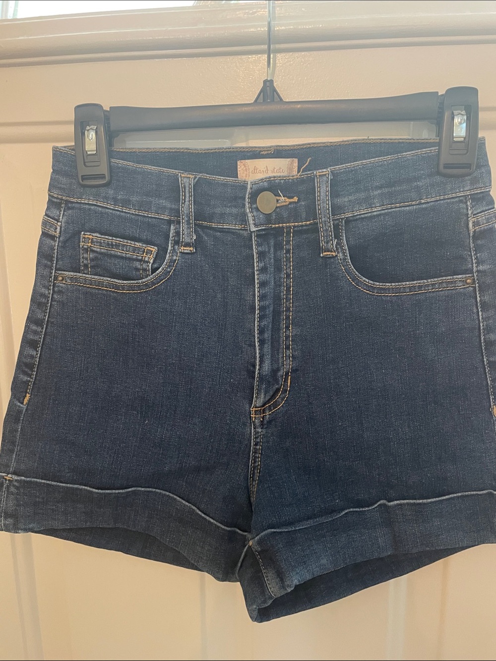 Altar'd State Dark Blue Cuffed Denim Jean Shorts